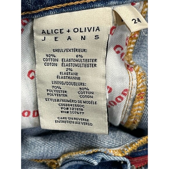 ALICE + OLIVIA JEANS Good High-Rise Skinny Jeans w/ Waistband. Size: 24 - Picture 6 of 7